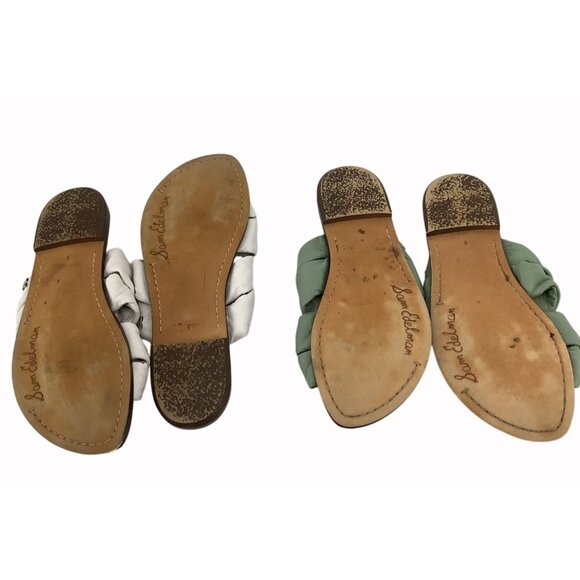 Sam Edelman Womens Knotted Slide Sandals Set Of Two Pairs Leather Upper Size 8 G - Picture 5 of 5